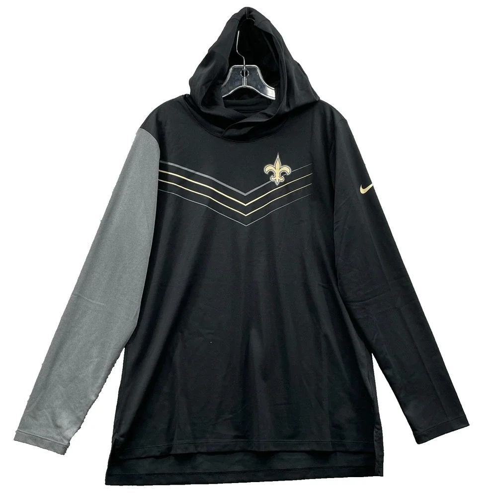 NFL New Orleans Saints Sweatshirt Mens Large Performance Sport Training Football